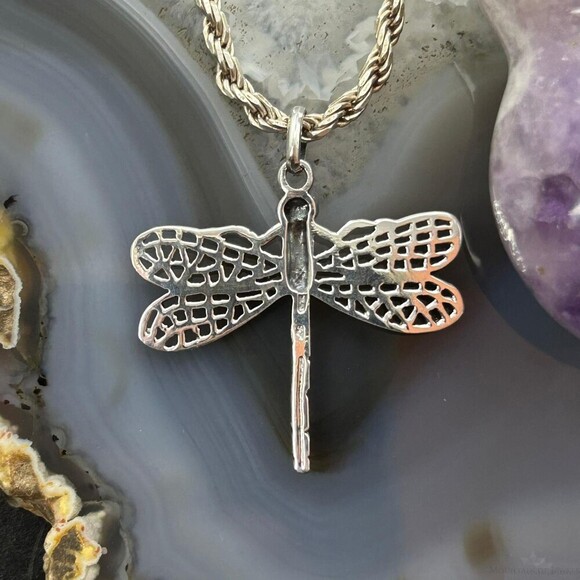 Sterling Silver Fashion Dragonfly Pendant - Picture 7 of 10